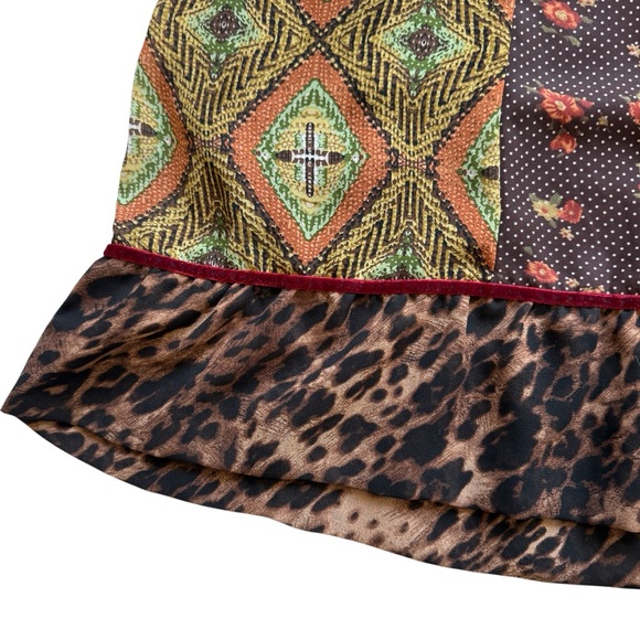 Double D Ranch Western Print Dress Beaded Embellished Boho Cowgirl XL Leopard - Picture 6 of 15